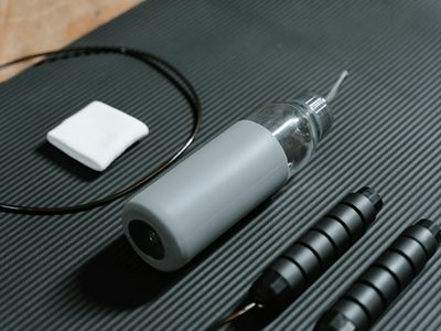 Detail of a jump rope on a grey background